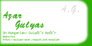 azar gulyas business card